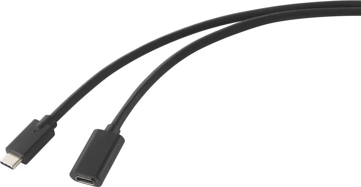 RF-4755222 USB-kabel USB 3.2 Gen2 USB-C stekker, USB-C bus 2.00 m PVC-mantel fra Renkforce i Sort – produktbillede