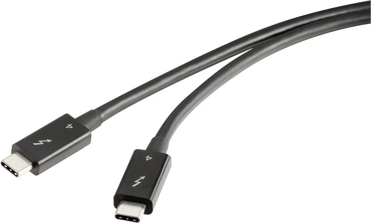 RF-5235980 Thunderbolt-kabel Thunderbolt 4 Thunderbolt (USB-C) stekker, Thunderbolt (USB-C) stekker 0.80 m Zw fra Renkforce i Sort – produktbillede