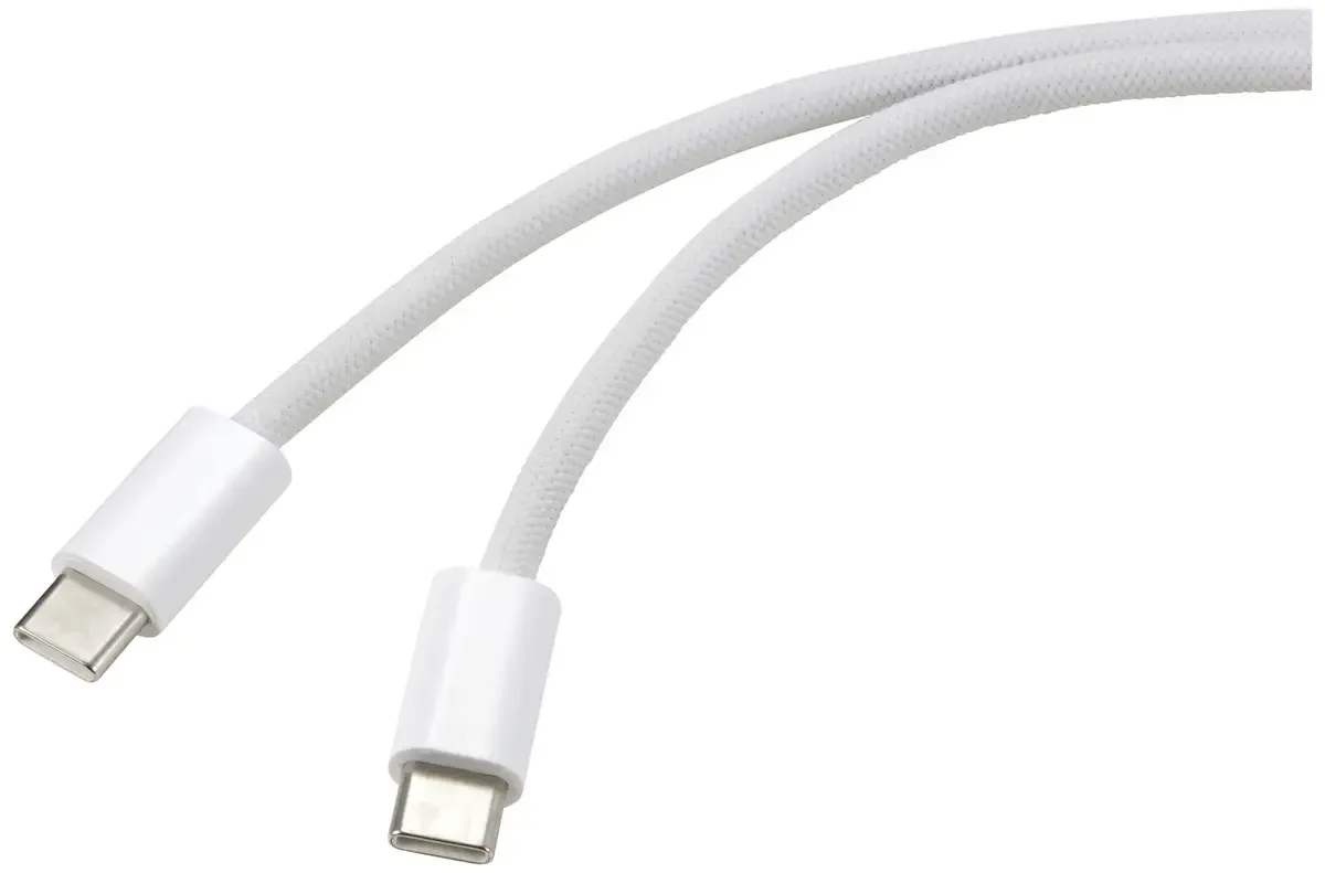 RF-6056882 USB-kabel USB-C stekker, USB-C stekker 1.00 m Verdraaide paren van Renkforce in Wit – productfoto
