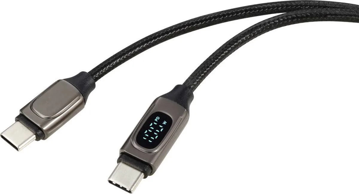 RF-6249318 USB-kabel USB 2.0 USB-C stekker, USB-C stekker 1.00 m Zilver (metallic) by Renkforce in Silver – product photo