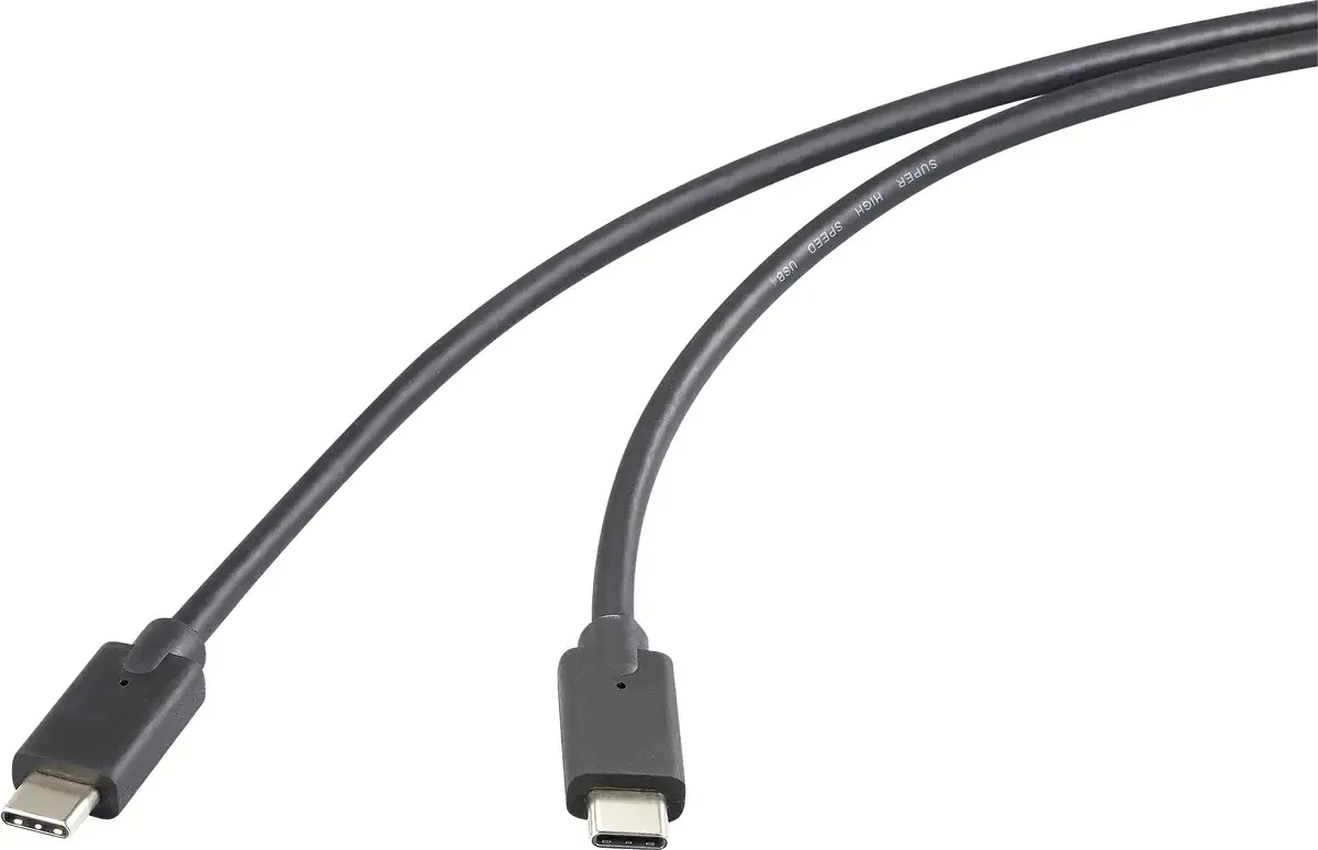 RF-6609644 USB-C-kabel USB 3.2 Gen2x2 USB-C stekker, USB-C stekker 2.00 m TPE-mantel från Renkforce i Svart – produktbild