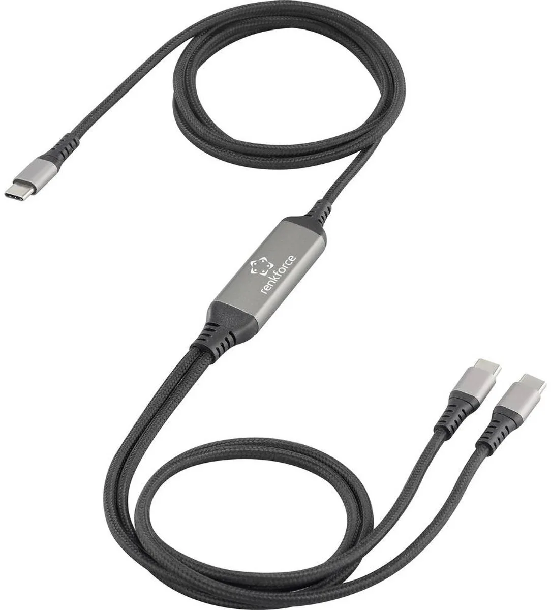 RF-6721084 USB-C Y-kabel USB 2.0 USB-C stekker 1.50 m från Renkforce i Svart – produktbild