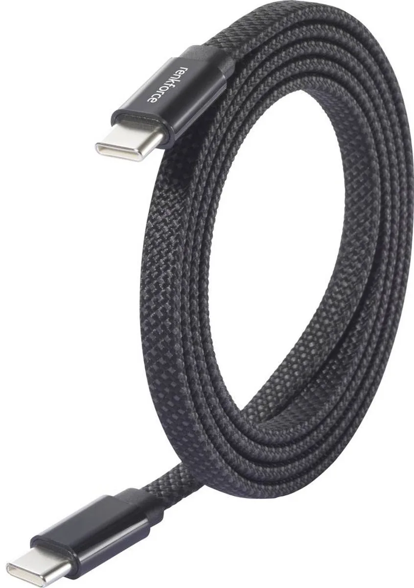 RF-6871988 USB-kabel USB 2.0 USB-C stekker, USB-C stekker 1.00 m Met magnetische opwikkeling by Renkforce in Black – product photo