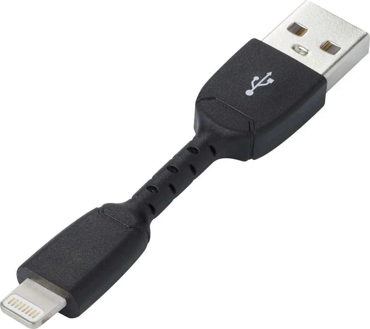 RF4260168 USB-kabel USB 2.0 USB-A stekker, Apple Lightning stekker 0.05 m van Renkforce in Zwart – productfoto