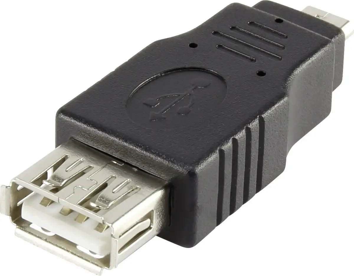 USB Adapter [1x Micro-USB 2.0 B stekker - 1x USB 2.0 bus A] rf-usba-07 fra Renkforce i Sort – produktbillede