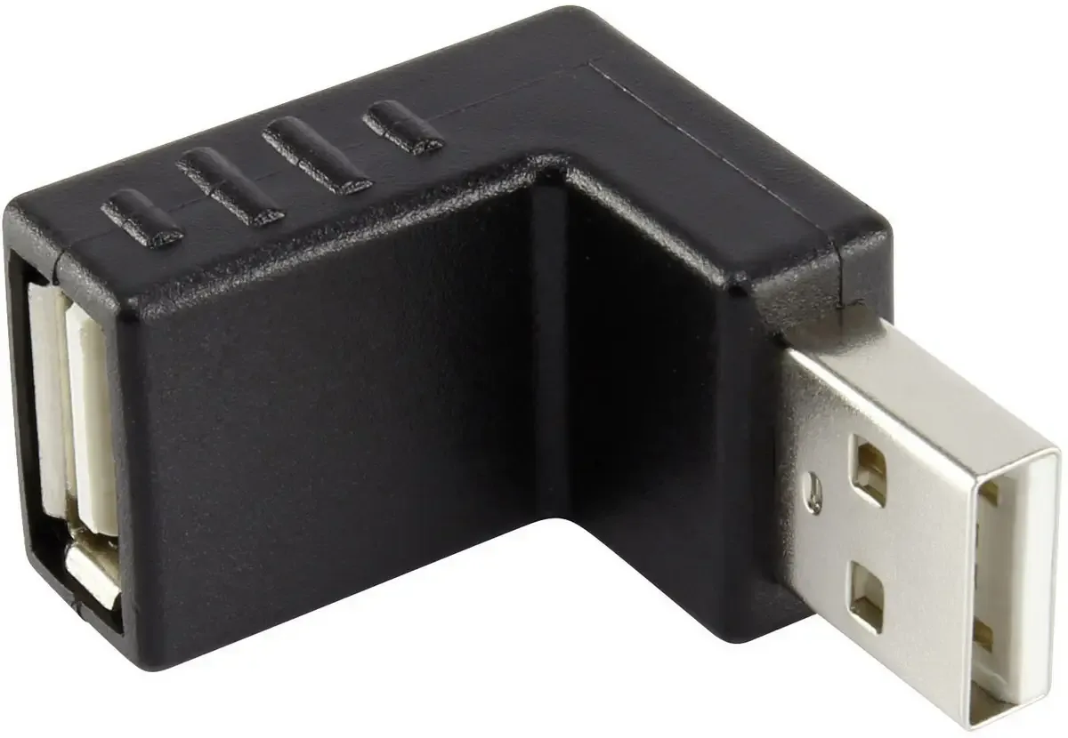 USB Adapter [1x USB-A 2.0 stekker - 1x USB 2.0 bus A] fra Renkforce i Sort – produktbillede