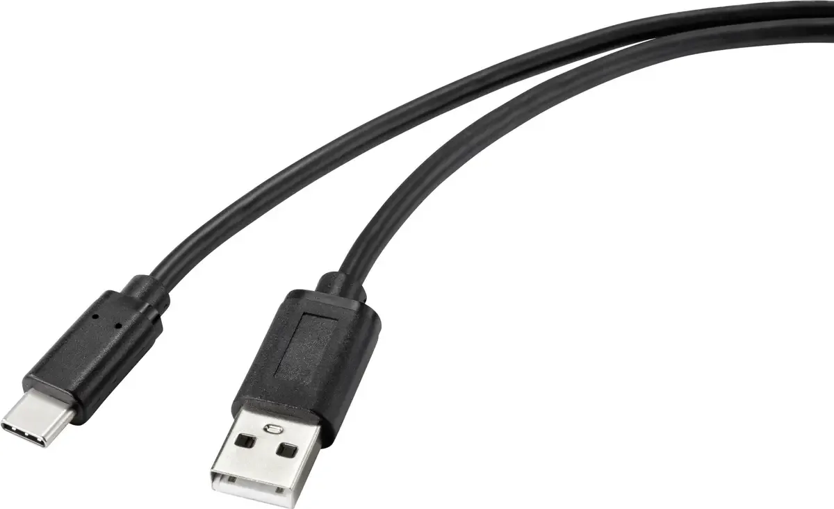 USB-kabel USB 2.0 USB-C® stik, USB-A-hanstik 1.00 m Med antimikrobiel overflade RF-4699378 de Renkforce en Noir – photo produit