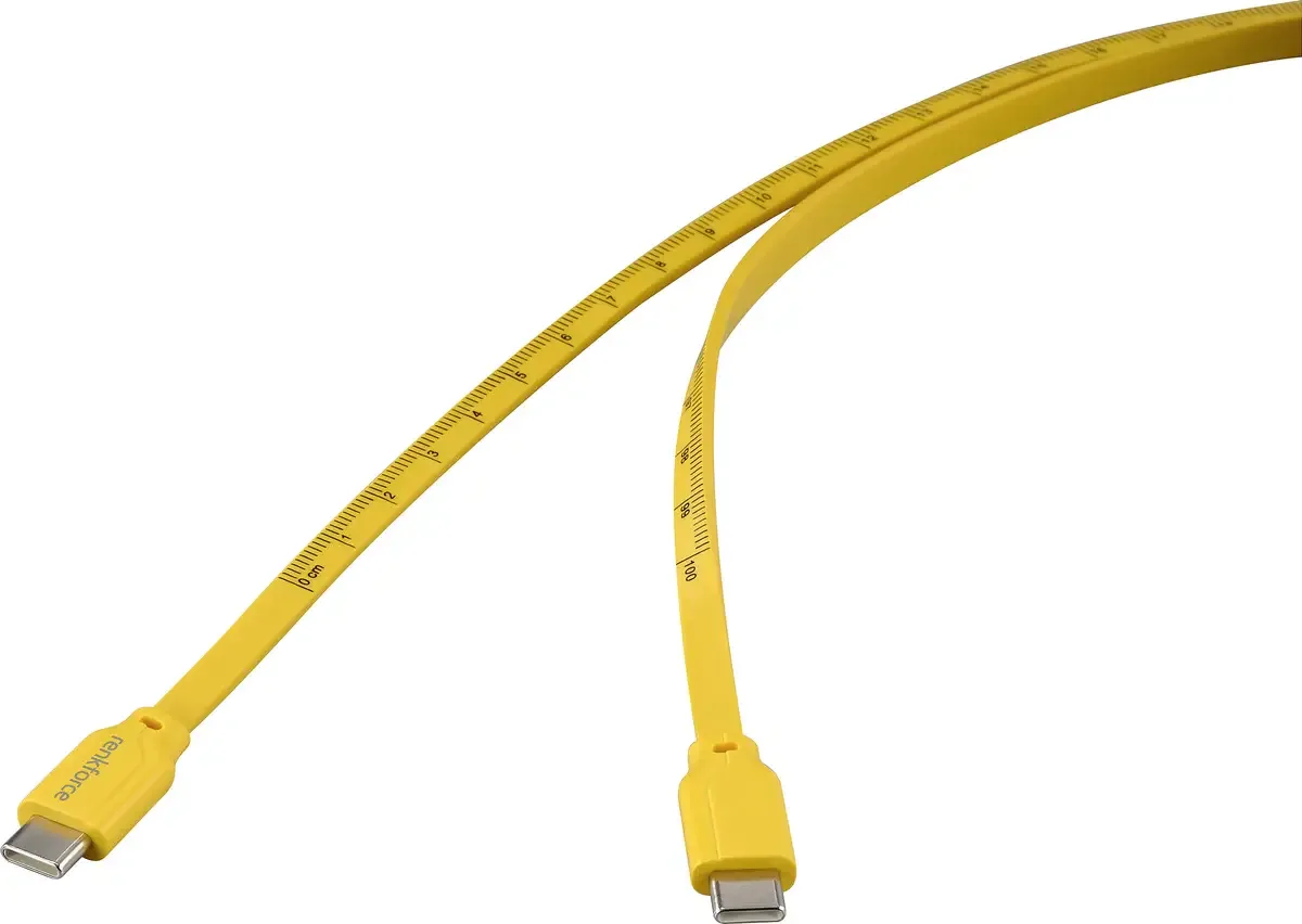 USB-kabel USB 2.0 USB-C® stik, USB-C® stik 1.00 m Måltryk (metrisk) RF-6721074 by Renkforce in Yellow – product photo