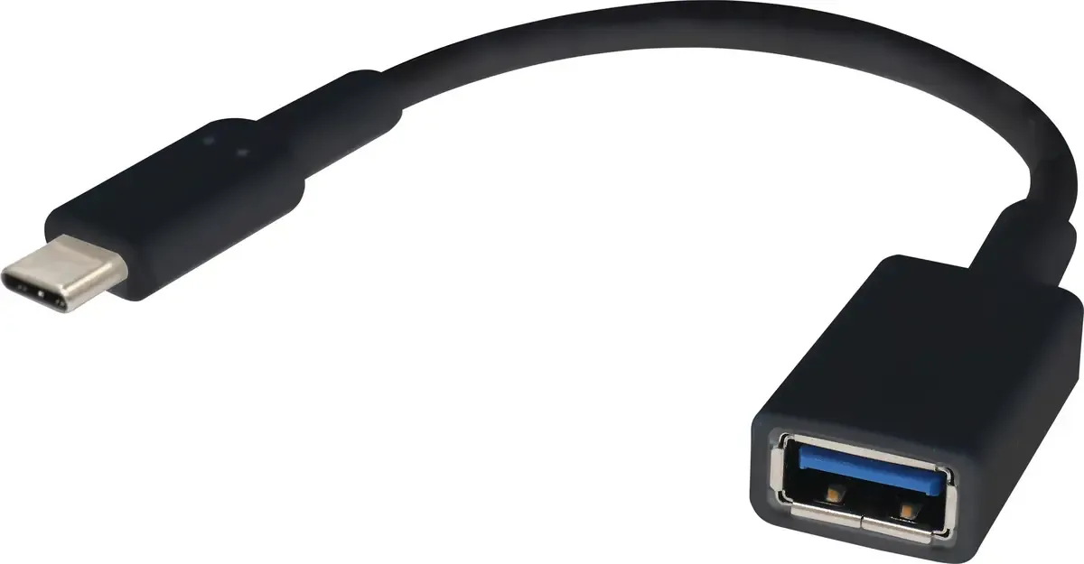USB-kabel USB 3.2 Gen1 USB-C® stik, USB-A-hunstik 0.15 m med OTG-funktion, forgyldte stik RF-4455819 de Renkforce en Noir – photo produit