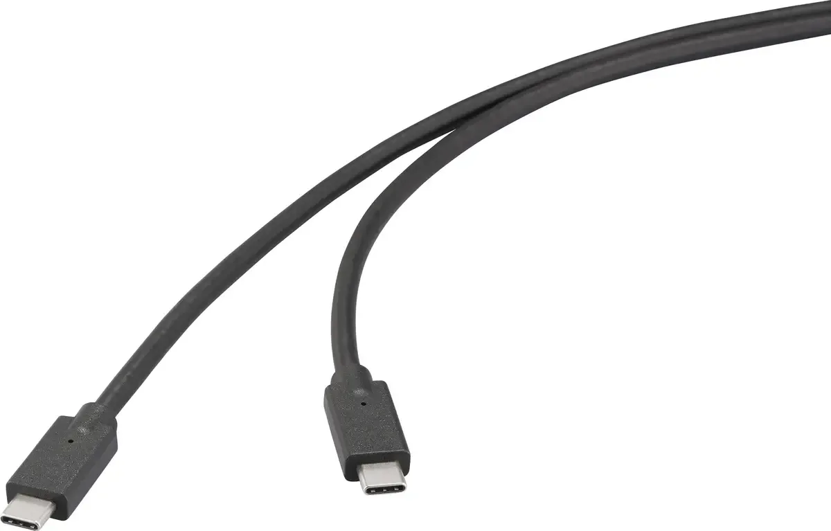 USB-kabel USB 3.2 Gen2x2 20 GBit/s USB-C®-kontakt, USB-C®-kontakt 0.50 m Svart 4K UHD RF-6830466 från Renkforce i Svart – produktbild