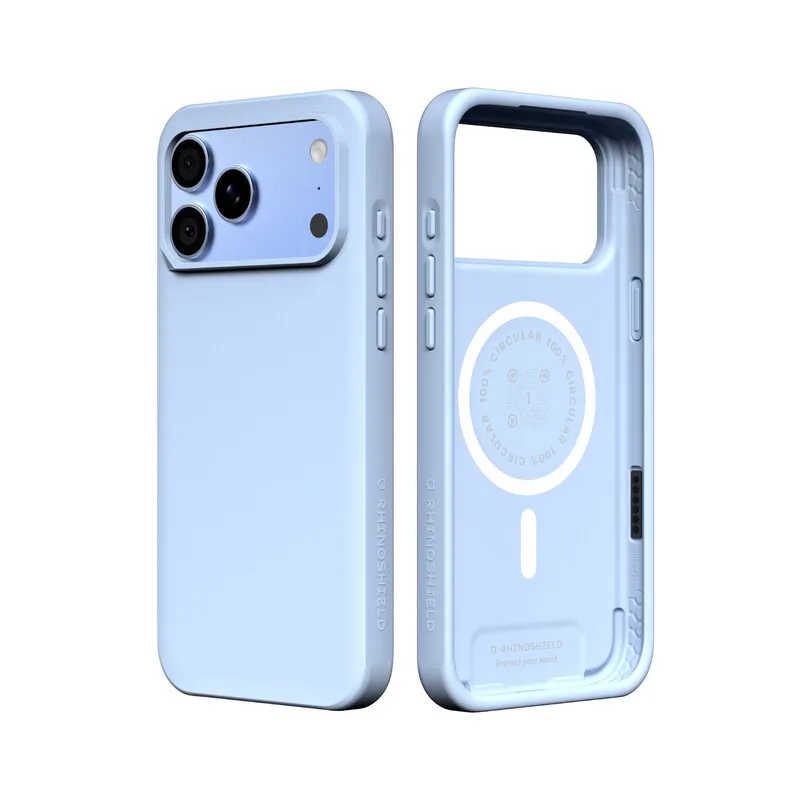 MagSafe Telefoonhoesje, compatibel met iPhone 17 Pro Max & iPhone 18 Pro Max, SolidX, versterkte schokabsorberende bescherming, minimalistisch en slank design met bescherming van militaire kwaliteit, gletsjerblauw by RhinoShield – product photo