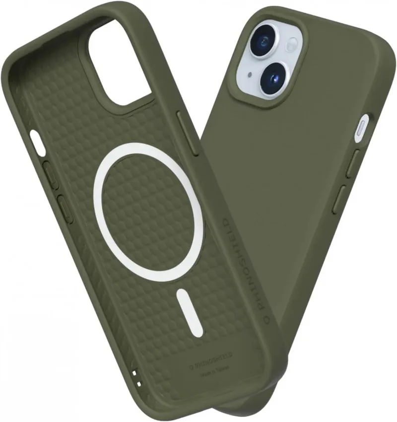 Solidsuit Hoesje Geschikt voor Apple iPhone 15 Plus | Compatibel met MagSafe | Shockproof Back Cover | Seaweed Green by RhinoShield in Green – product photo