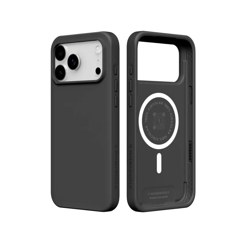 Telefoonhoesje compatibel met MagSafe voor iPhone 17 Pro Max / iPhone 18 Pro Max | absorptiebescherming minimalistisch slank ontwerp met bescherming van militaire kwaliteit, sterke magnetische kracht, verbeterde hoekbescherming, lichtgewicht, SolidX klassiek zwart by RhinoShield – product photo