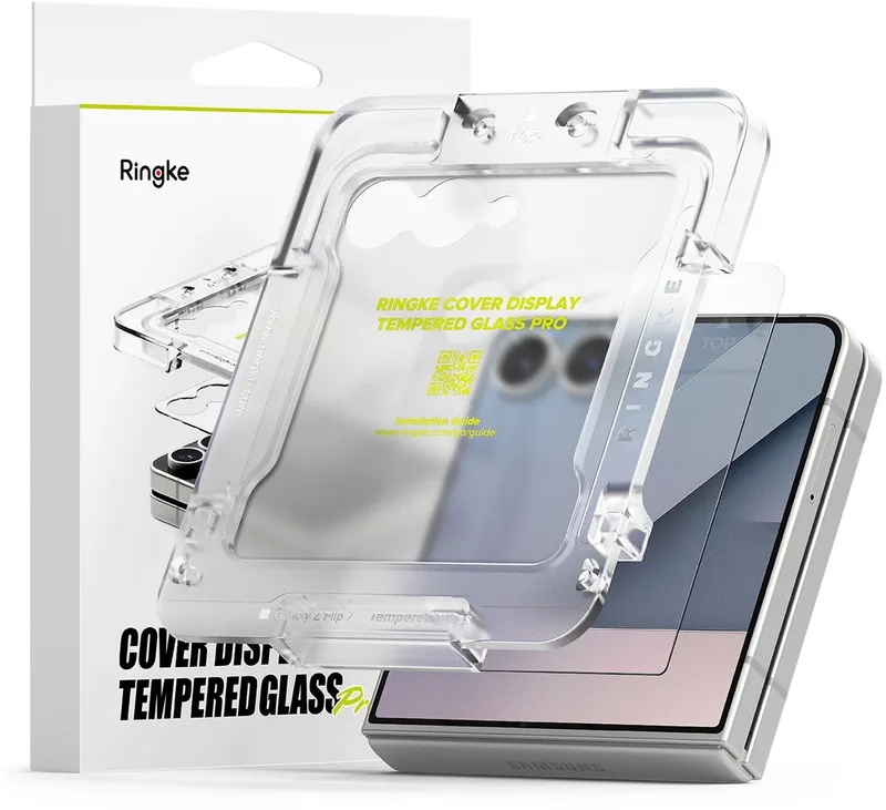 Cover Display Pro Geschikt voor Samsung Galaxy Z Flip 7 - 9H Tempered Glass Screen Protector Voorkant 2-Pack by Ringke – product photo