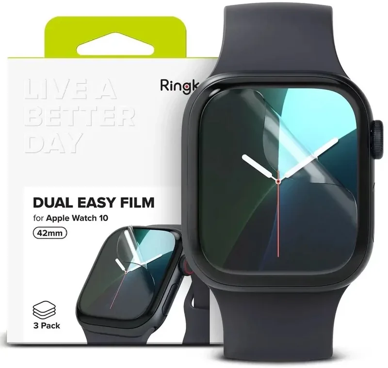 Dual Easy Geschikt voor Apple Watch 11 / 10 42MM Screen Protector Folie (3-Pack) by Ringke in Transparent – product photo
