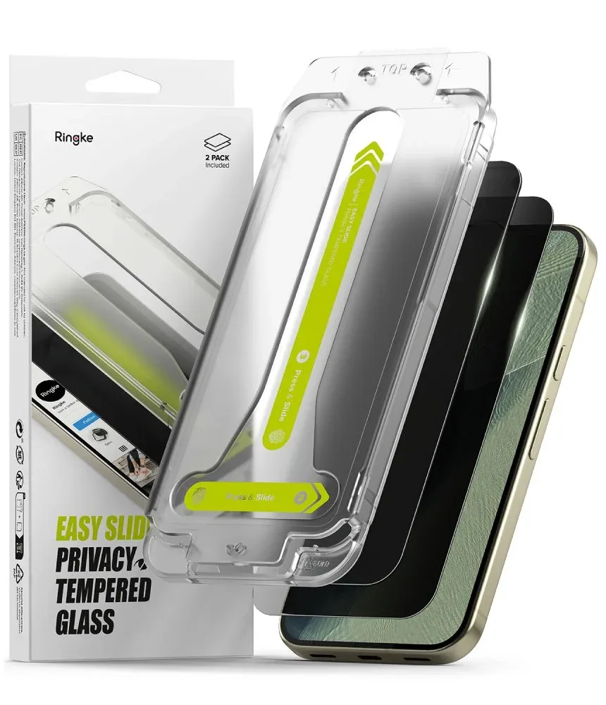 Easy Slide 2-Pack Privacy Screenprotector voor Google Pixel 9 Pro, Google Pixel 10 Pro en Google Pixel 11 Pro - Zwart van Ringke – productfoto