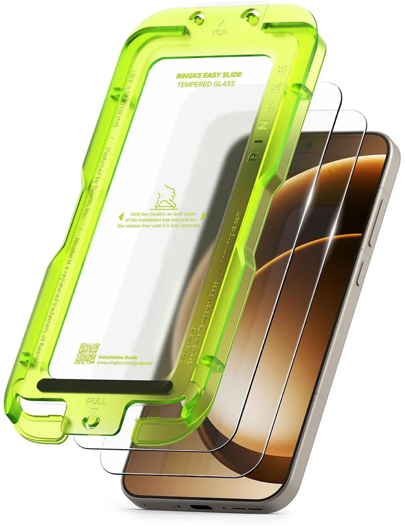Easy Slide Geschikt voor OnePlus 15 | Screen Protector met Jig | 9H Volledig Dekkend Tempered Glass | Case Friendly | Gemakkelijke Installatie | 2-Pack by Ringke – product photo