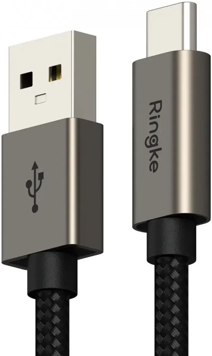 Fast Charging Basic - USB-A naar USB-C Kabel - 5V/2.4A, 60W, Quick Charge 3.0 - 480Mbps - 0.5M von Ringke in Schwarz – Produktfoto