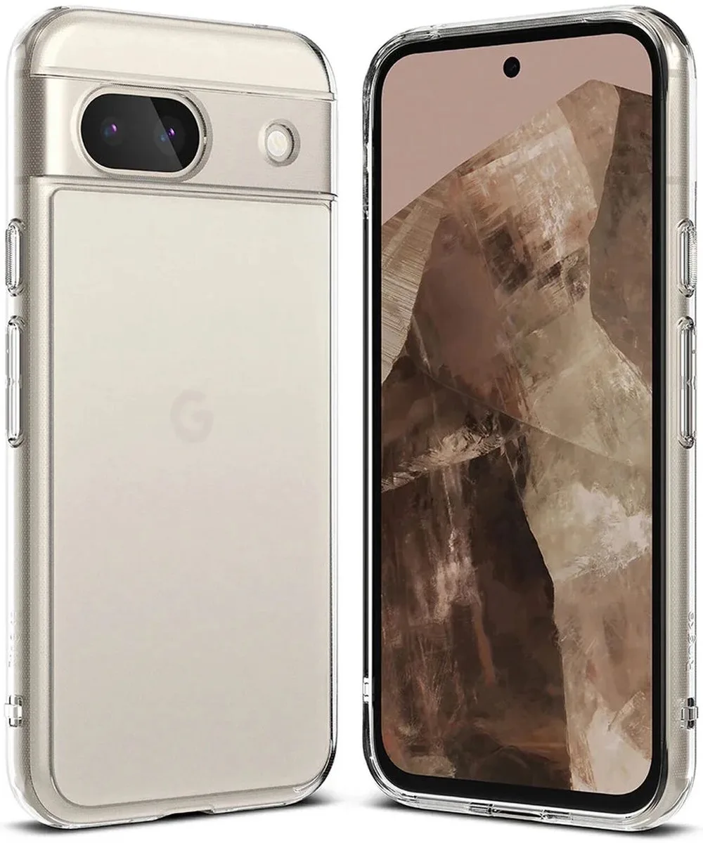 Fusion | Hoesje Geschikt voor Google Pixel 8a | Back Cover met Antikrascoating | Militaire Standaard | Matte fra Ringke i Gennemsigtig – produktbillede