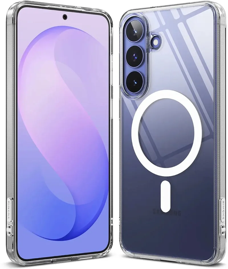 Fusion Magnetic | Hoesje Geschikt voor Samsung Galaxy S26 FE | Compatibel met MagSafe / Qi2 | Back Cover met Militaire Standaard by Ringke in Transparent – product photo