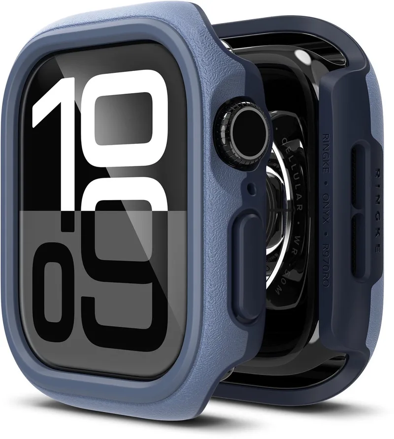 Onyx - Hoesje Geschikt voor Apple Watch 11/10 46MM - Bumper Case från Ringke i Blå – produktbild