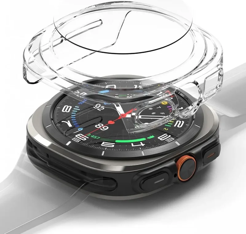 Slim + Glass | Hoesje + Screen Protector Geschikt voor Samsung Galaxy Watch Ultra 47MM | Case met 9H Tempered Glass by Ringke in Transparent – product photo