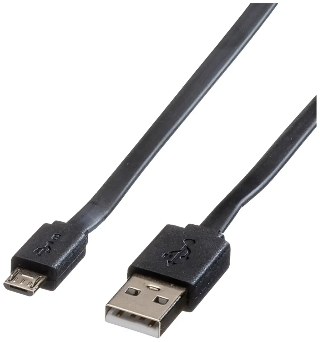 USB 2.0 Kabel, USB A ST - Micro USB B ST, schwarz, 1 m fra Roline – produktbillede