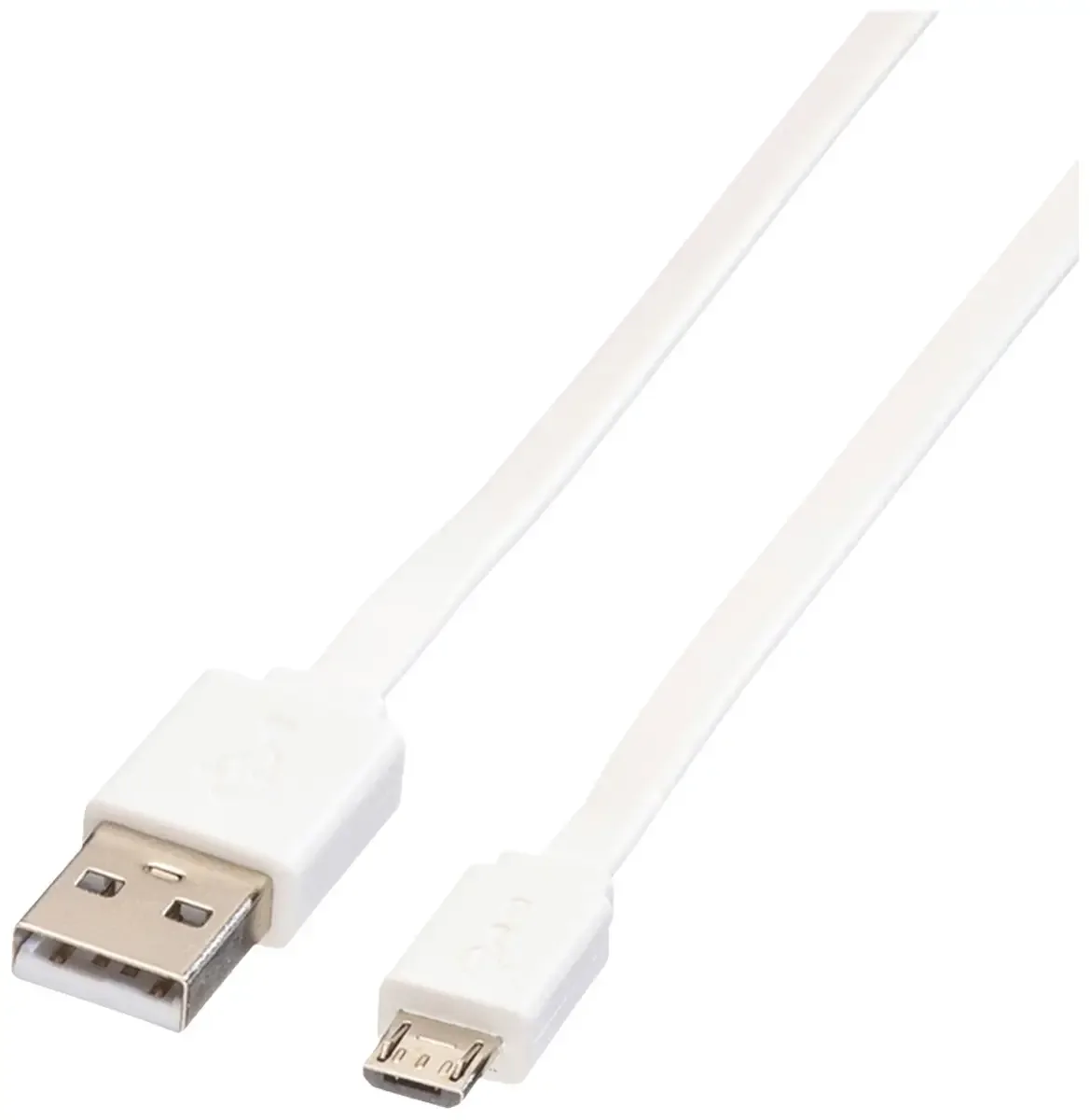 USB 2.0 Kabel, USB A ST - Micro USB B ST, weiß, 1 m fra Roline – produktbillede