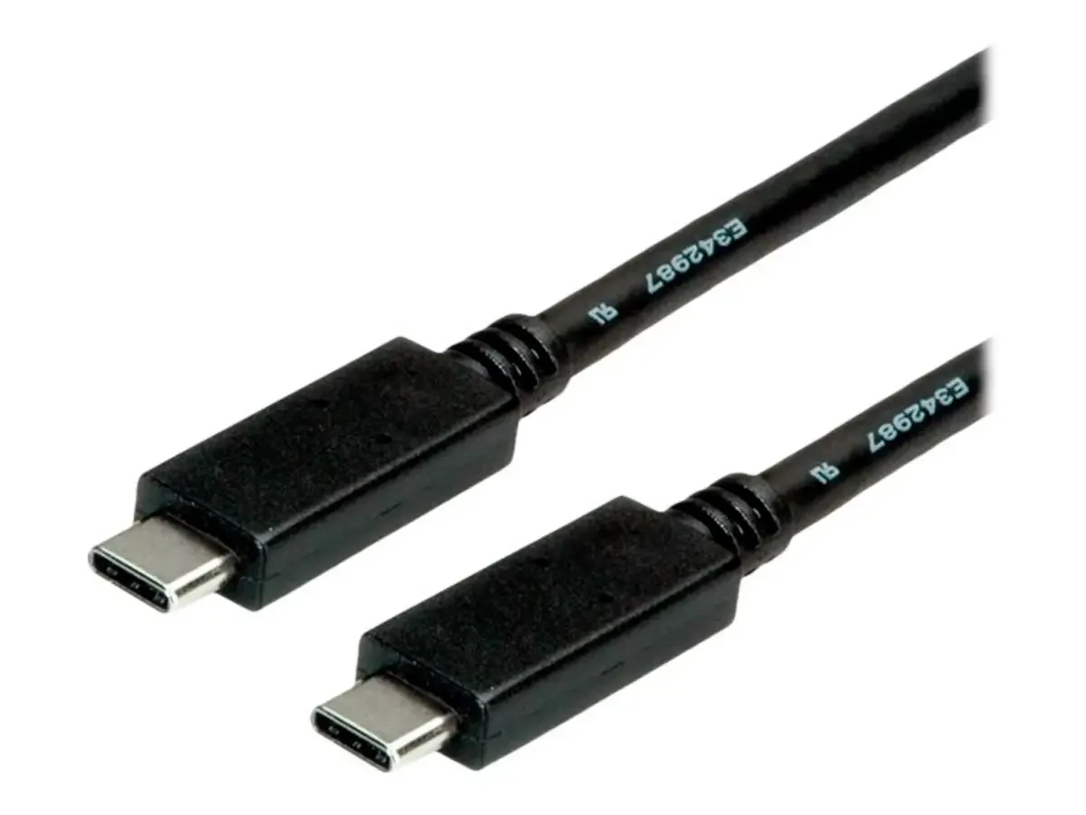 USB 3.2 Gen 2 Kabel, USB C-C, ST/ST, 4K UHD-1, 10Gbit/s, Emark, 100W, schwarz, 2 m från Roline – produktbild