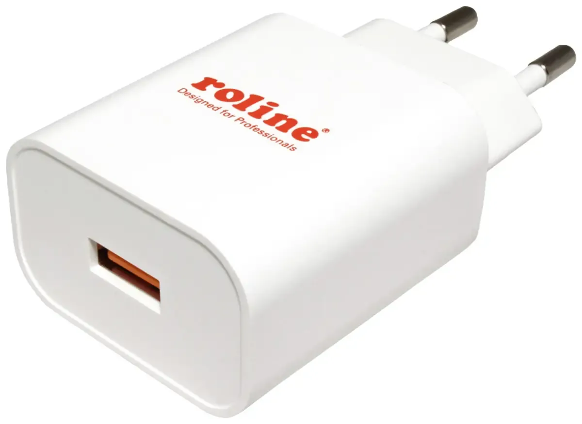 USB Charger mit Euro-Stecker, 1 Port, QC3.0, 18W de Roline – photo produit