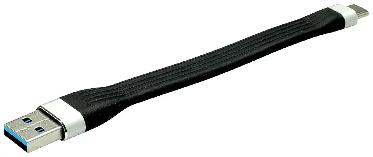 USB-Kabel USB 3.2 Gen1 USB-A Stecker, USB-C® Stecker 0.11 m Schwarz 11.02.9014 från Roline – produktbild
