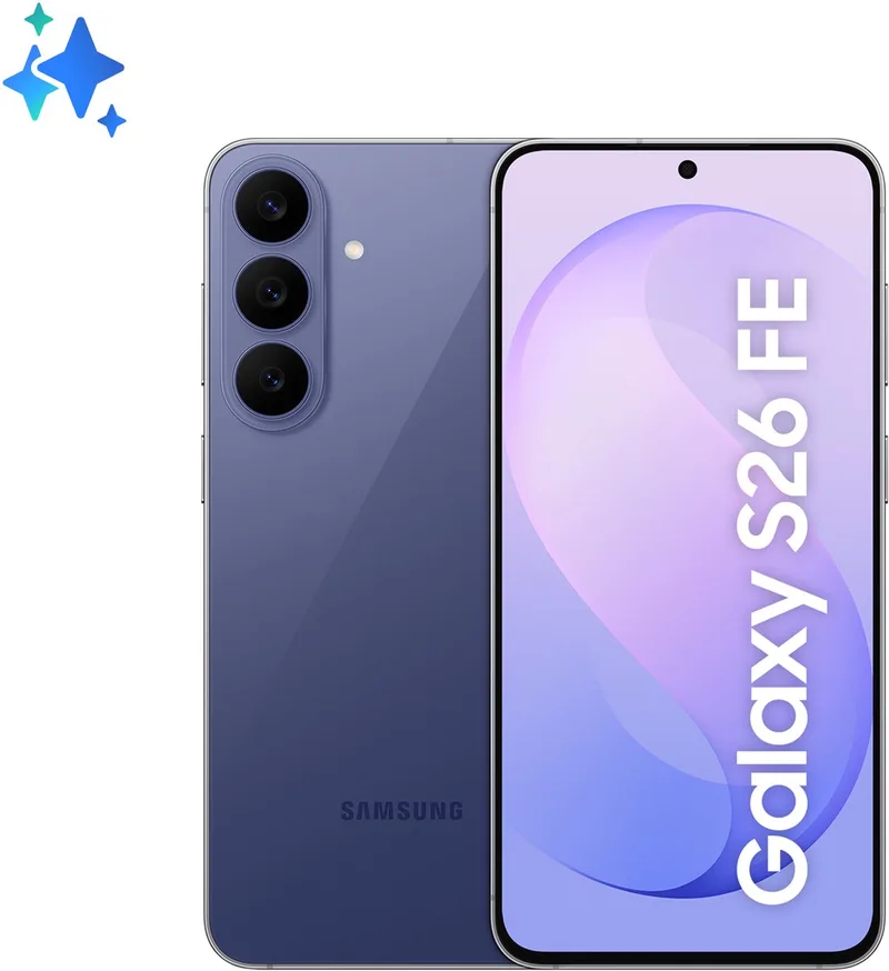 Galaxy S26 FE 17 cm (6.7") Dual SIM Android 17 5G USB Type-C 128 GB 4900 mAh van Samsung in Bosbes – productfoto