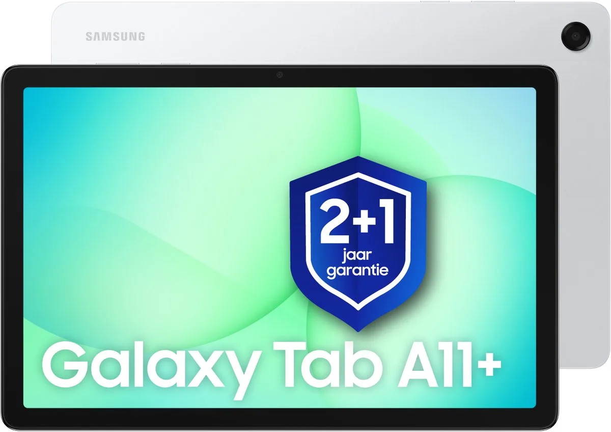 Galaxy Tab A11 Plus - Wi-Fi - 256GB - 1 jaar extra garantie van Samsung in Zilver – productfoto