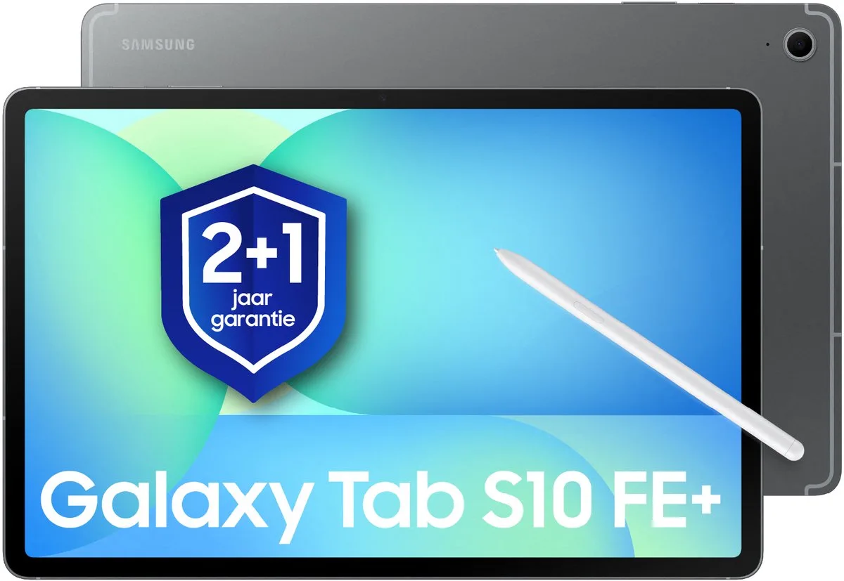 Galaxy Tab S10 FE Plus - 5G - 128GB - 1 jaar extra garantie van Samsung in Grijs – productfoto