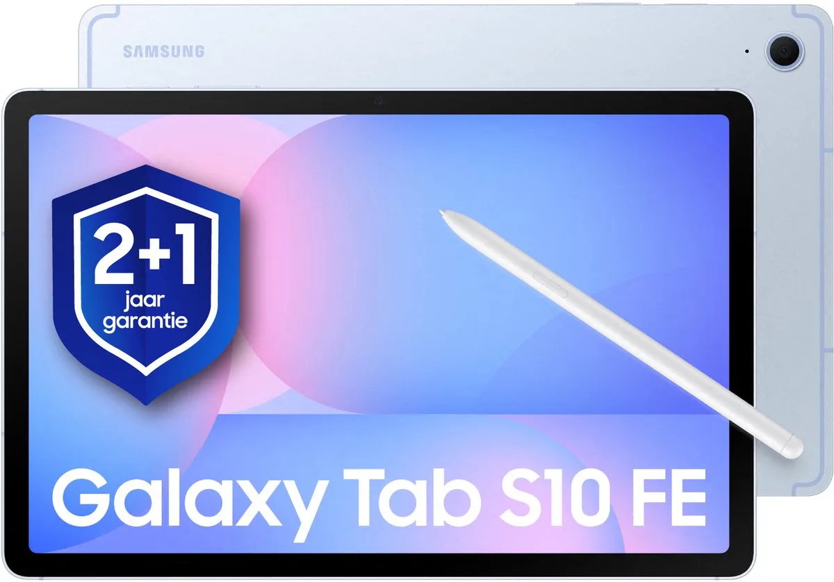 Galaxy Tab S10 FE - WiFi - 256GB - 1 jaar extra garantie van Samsung in Blauw – productfoto