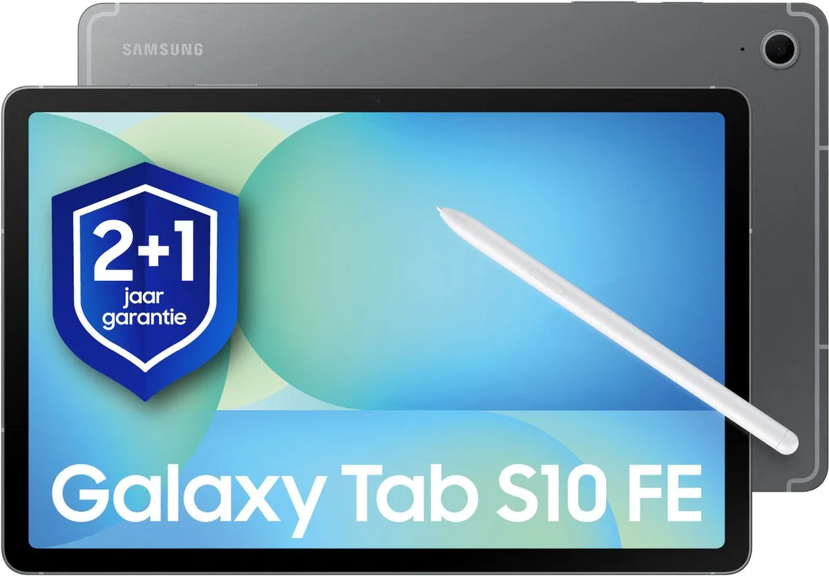 Galaxy Tab S10 FE - WiFi - 256GB - 1 jaar extra garantie van Samsung in Grijs – productfoto