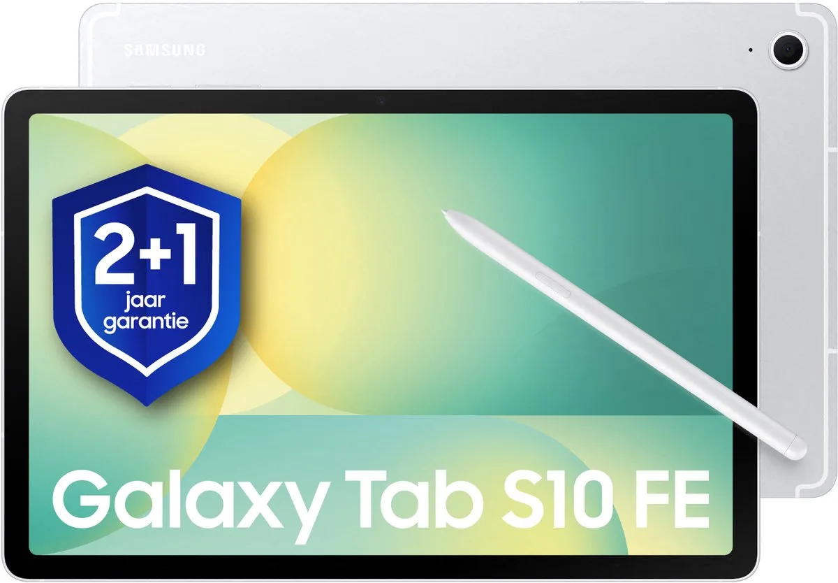 Galaxy Tab S10 FE - WiFi - 256GB - 1 jaar extra garantie van Samsung in Zilver – productfoto