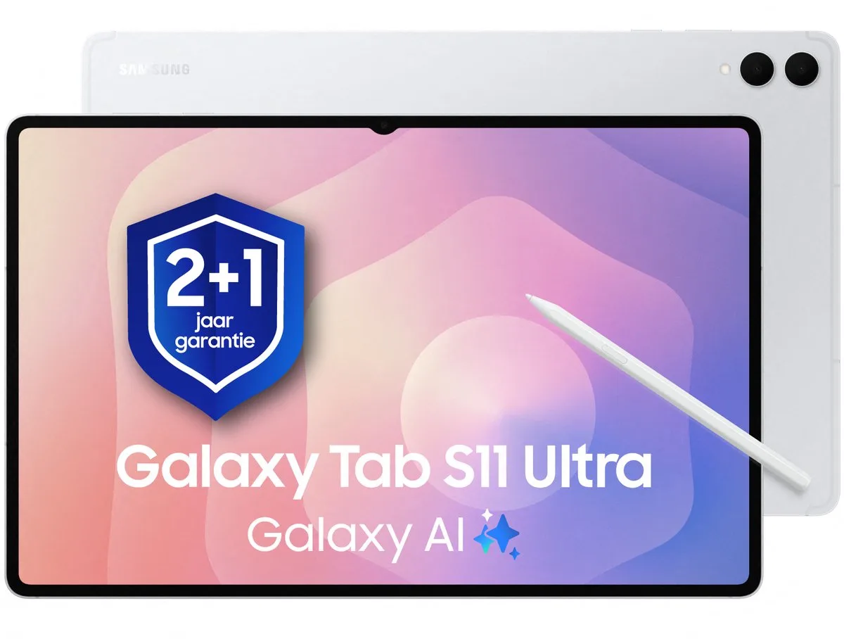 Galaxy Tab S11 Ultra - 512GB - 1 jaar extra garantie van Samsung in Zilver – productfoto