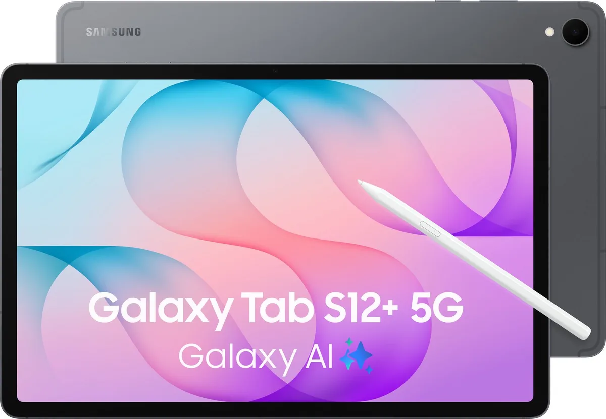 Galaxy Tab S12 Plus 5G - 256GB - 1 jaar extra garantie van Samsung in Grijs – productfoto