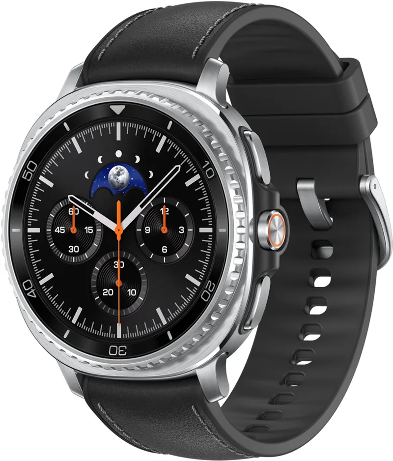 Galaxy Watch 8 Classic 3,3 cm (1,3) AMOLED 46 mm Digitaal 438 x 438 Pixel Touchscreen 4G Zilver WLAN GPS van Samsung in Zwart – productfoto