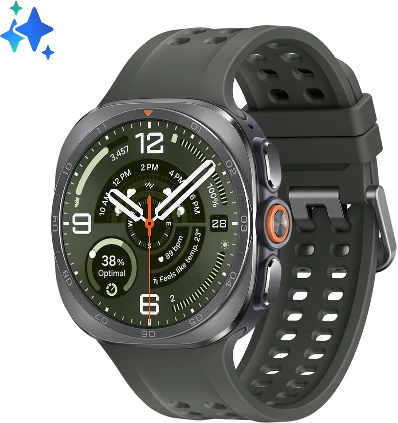 Galaxy Watch Ultra2 3,81 cm (1.5") AMOLED 47 mm Digitaal 498 x 498 Pixels Touchscreen 4G Wifi GPS van Samsung in Zilver – productfoto