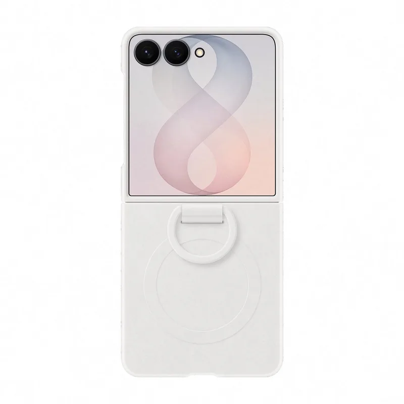 Galaxy Z Flip8 Hoesje - Silicone Ring Magnet von Samsung in Weiß – Produktfoto
