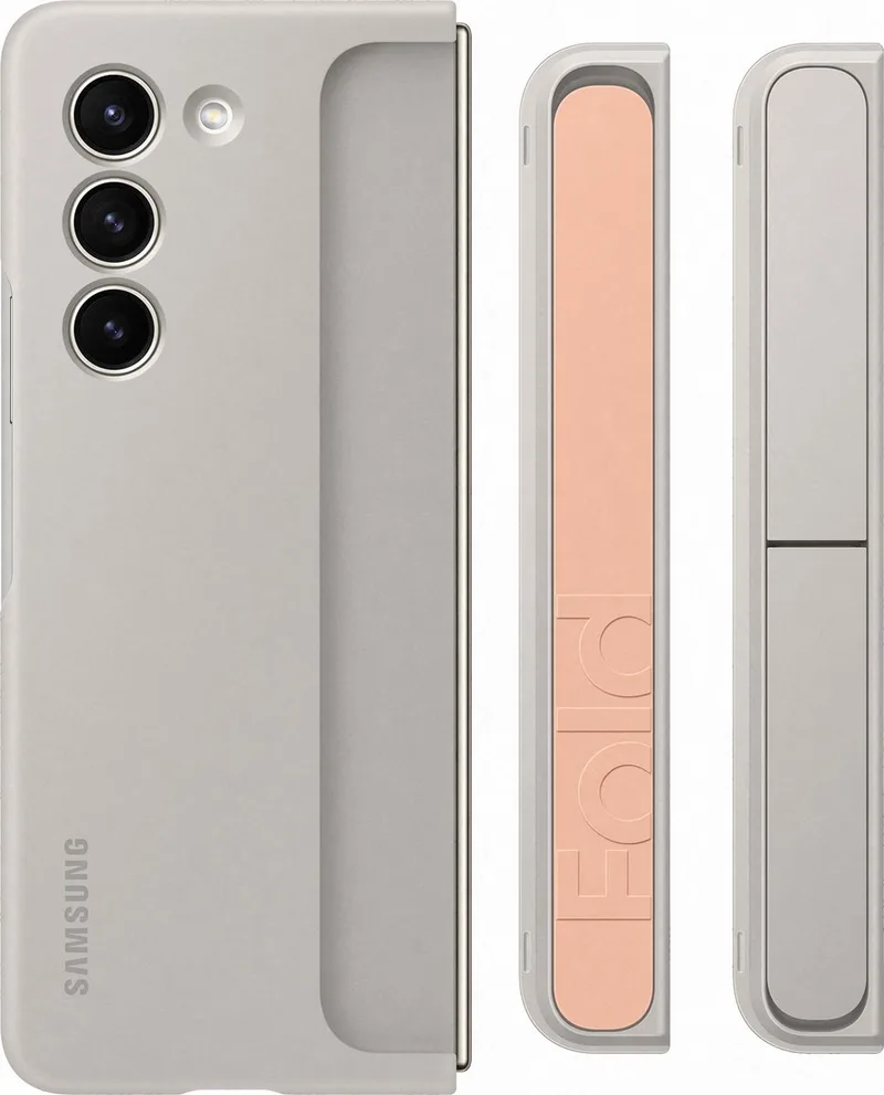 Galaxy Z Fold5 - Standing Case met Strap geschikt voor Samsung Galaxy Z Fold5 van Samsung in Sand – productfoto