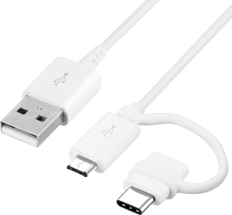 Kabel micro-USB / USB-C naar USB 2 - 1,5m van Samsung in Wit – productfoto