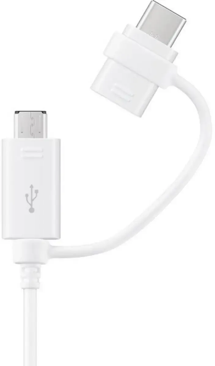 Mobiele telefoon Kabel [1x USB - 1x Micro-USB, USB-C stekker] 1.50 m USB, Micro-USB, USB-C by Samsung in White – product photo