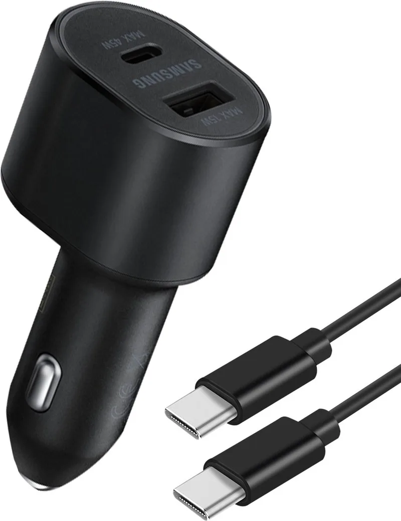 Originele Samsung Fast charge 2 Port Car Charger van Samsung in Zwart – productfoto