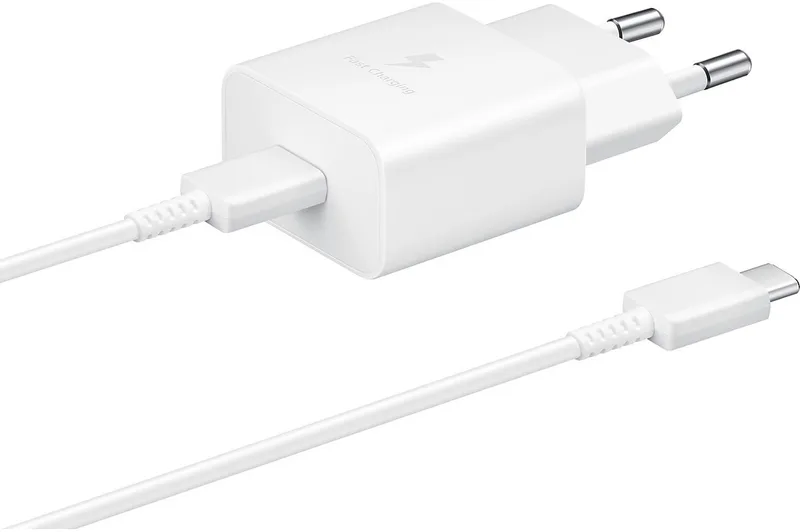 Power Adapter Fast Charge 15W Oplader - incl. USB-C kabel by Samsung in White – product photo