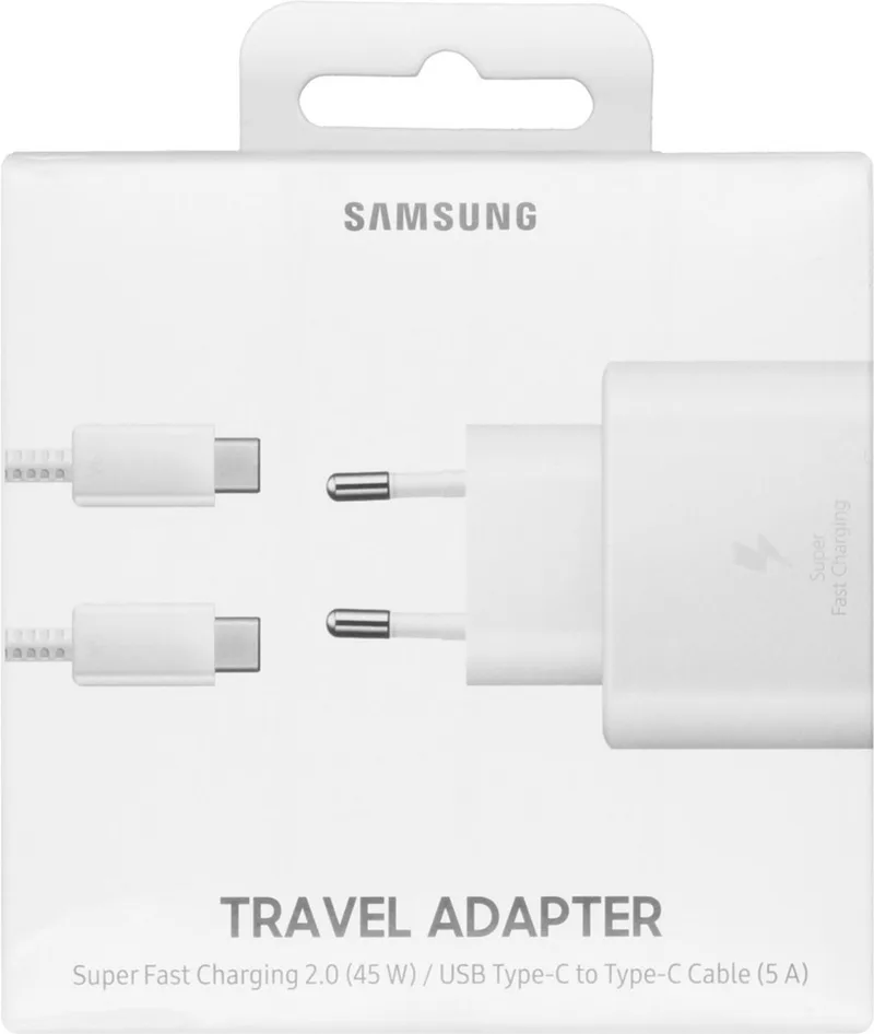 Power Adapter - USB-C naar USB-C Kabel - 45W - 1m by Samsung in White – product photo