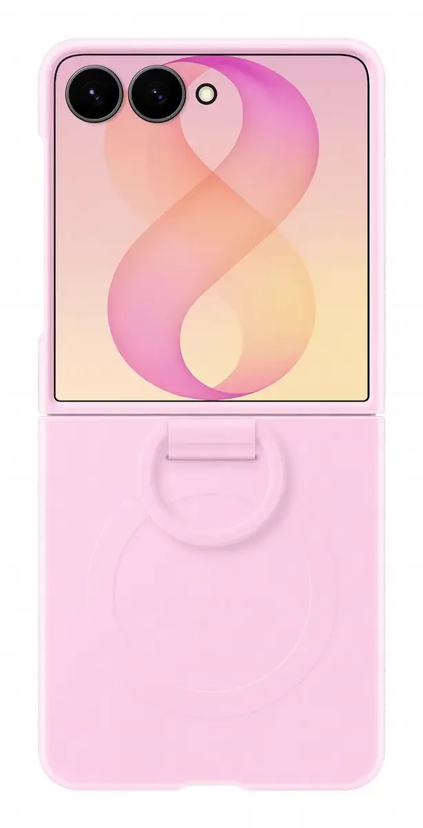 Silicone Ring Magnet Case Cover Samsung Z Flip8 Met magneetmodule, Met borgring von Samsung in Rosa – Produktfoto