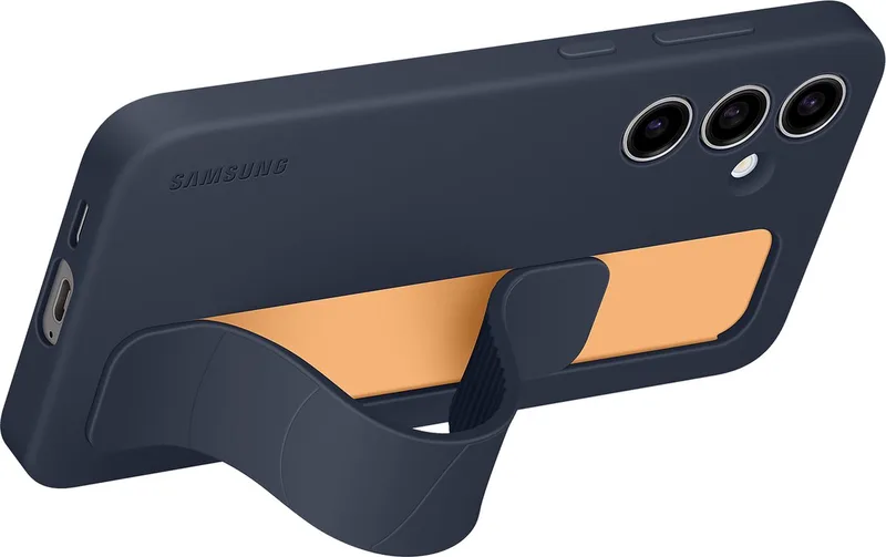 Standing Grip Case - Geschikt voor Samsung Galaxy S24 FE van Samsung in Blauw Zwart – productfoto